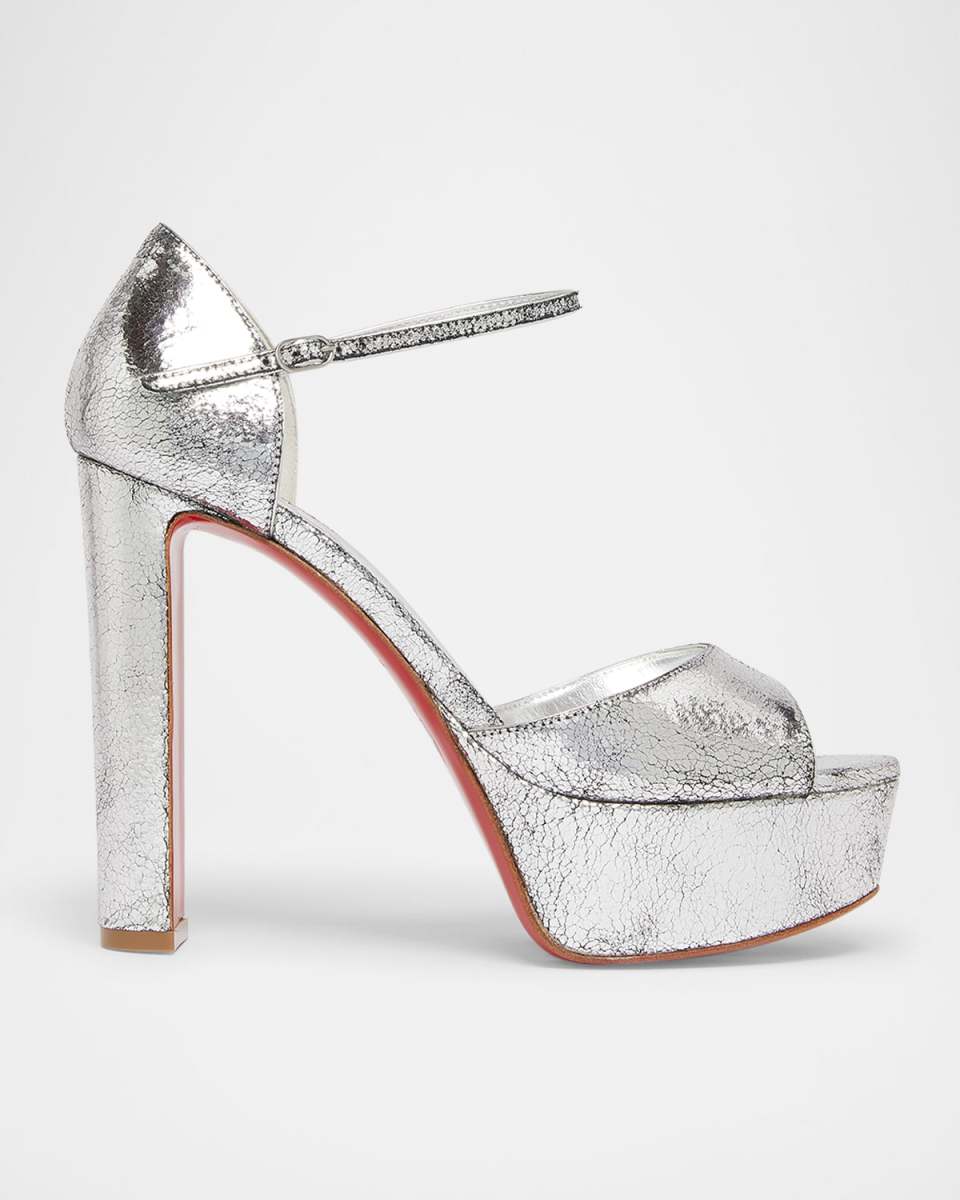 Sandaloo Metallic Red Sole Platform Sandals